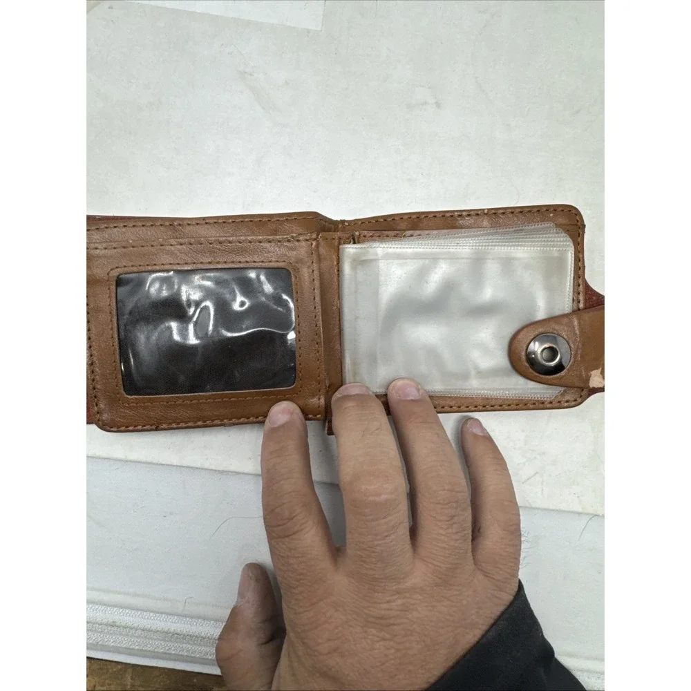 Giorgio‎ Armani Leather Card Holder Wallet In Brown